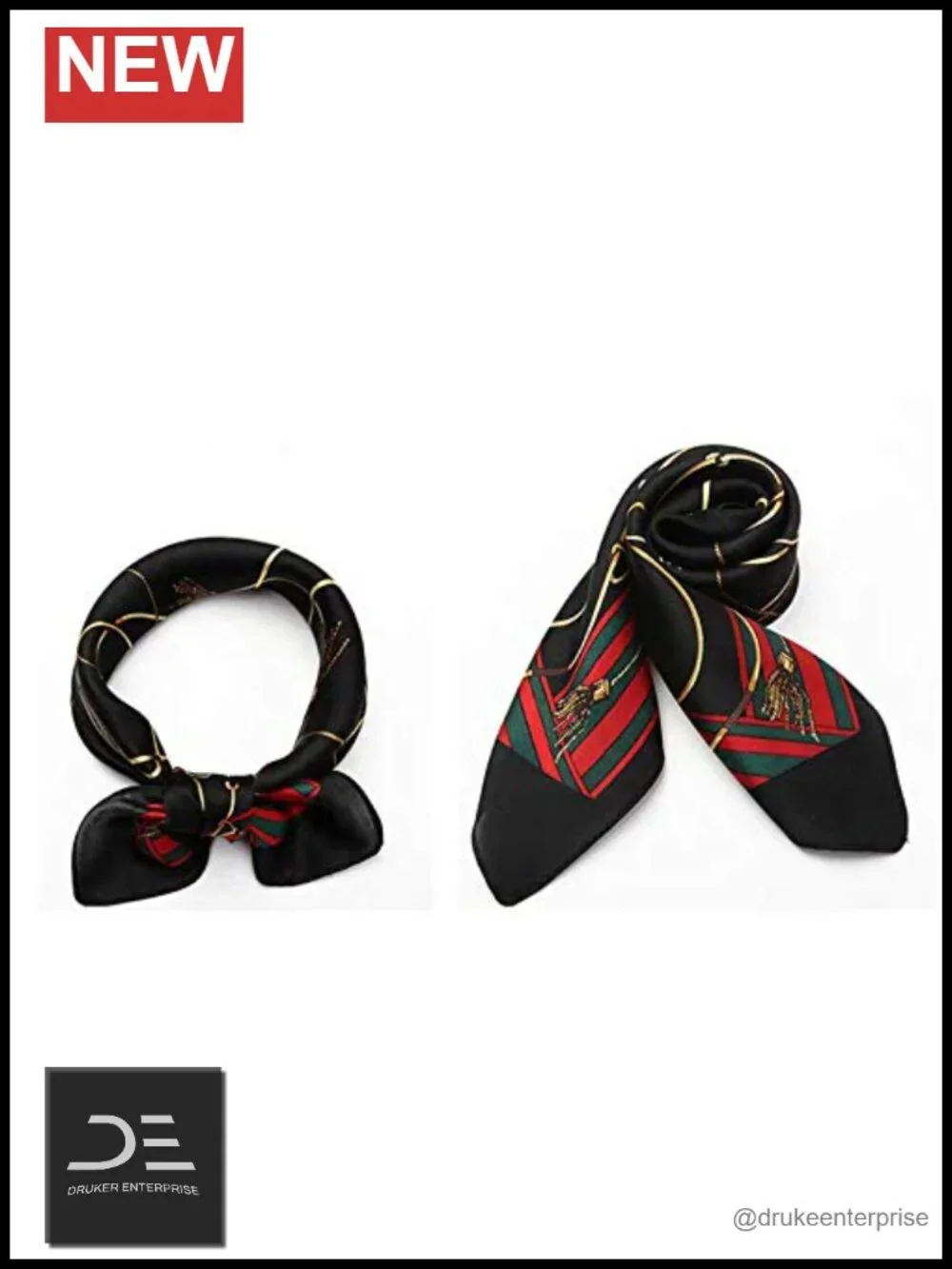 100% Mulberry Silk Square Neckerchief Scarf with Gift Box